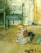 Carl Larsson pontus-pontus pa golvet Sweden oil painting artist